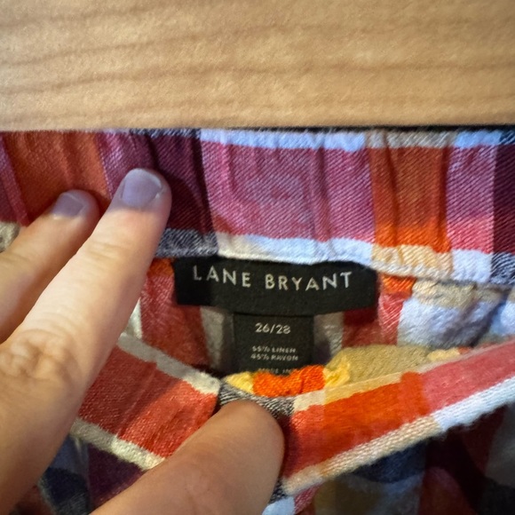 Lane Bryant Multicolor Plaid Asymmetrical Midi Skirt - Picture 4 of 5